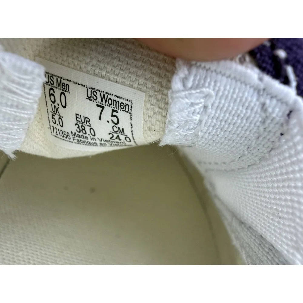 Vans Classic Slip On Stackform Checkerboard Womens Size 7.5 Purple Gray Platform
